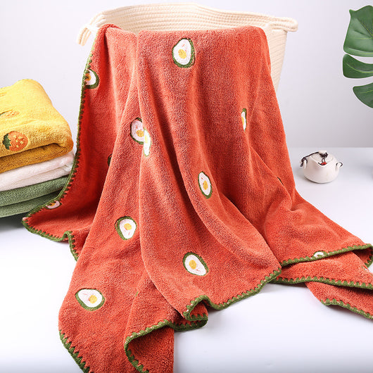 Toalla de Baño Coral Fleece con Bordado - Absorbente y Suave para la Piel - Image 8