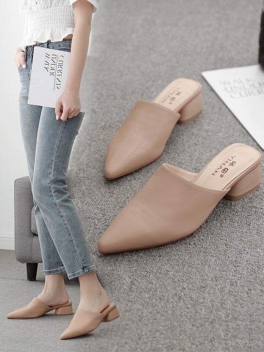 Mules de Cuero Suave con Puntera Afilada y Soporte Ergonómico - Image 3