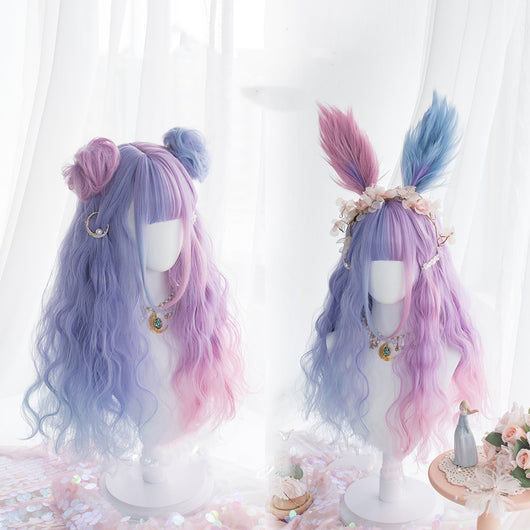 Peluca Lolita Harajuku Soft Girl Rizos Largos Colores Pastel - Image 5