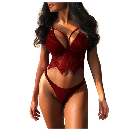 Conjunto de Lencería de Encaje Elegante Estilo Europeo - Image 2