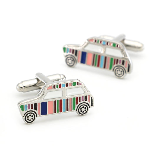 Gemelos Clásicos de Auto con Rayas de Colores Vibrantes