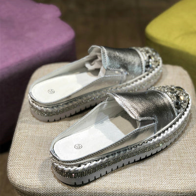 Zapatos Casuales de Verano para Mujer con Detalles de Cristal