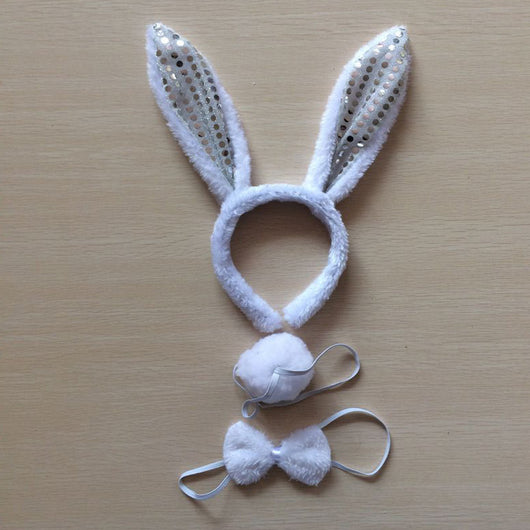 Diadema de Orejas de Conejo Blanco - Image 55