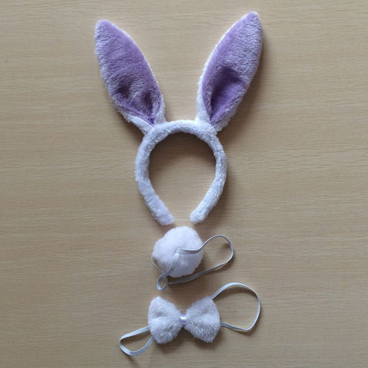 Diadema de Orejas de Conejo Blanco - Image 3