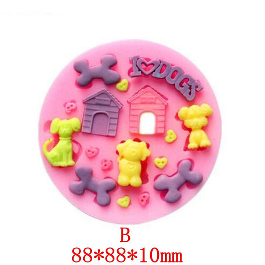 Molde de Silicona para Fondant - Diseños de Oso, Hueso y Patita de Perro - Image 3