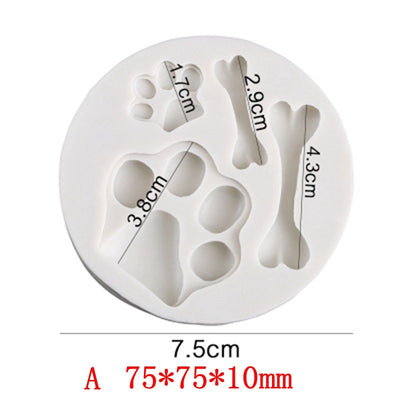 Molde de Silicona para Fondant - Diseños de Oso, Hueso y Patita de Perro - Image 2
