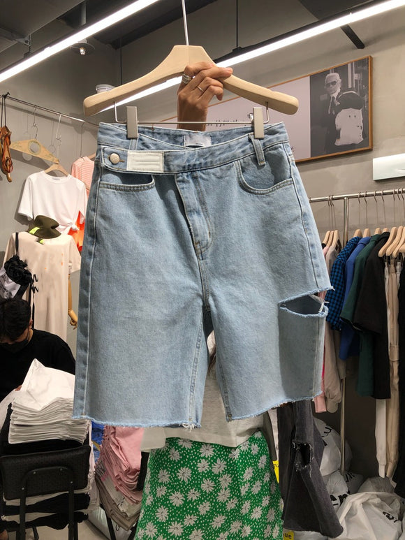 Shorts de Mezclilla Rectos con Detalles Personalizados