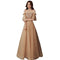 Vestido de Dama de Honor Elegante Rubio Dorado con Temperamento Socialité