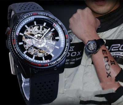 Reloj Mecánico Automático con Visor Esqueleto y Correa de Silicona para Hombre - Image 7