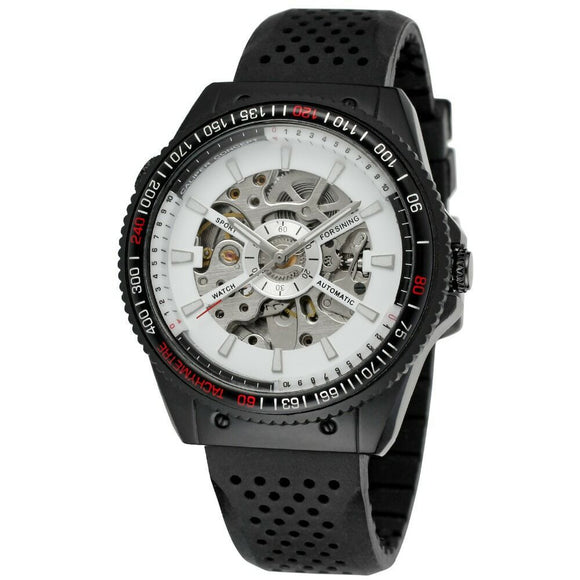 Reloj Mecánico Automático con Visor Esqueleto y Correa de Silicona para Hombre