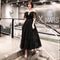 Vestido Largo de Noche Negro Elegante para Mujer