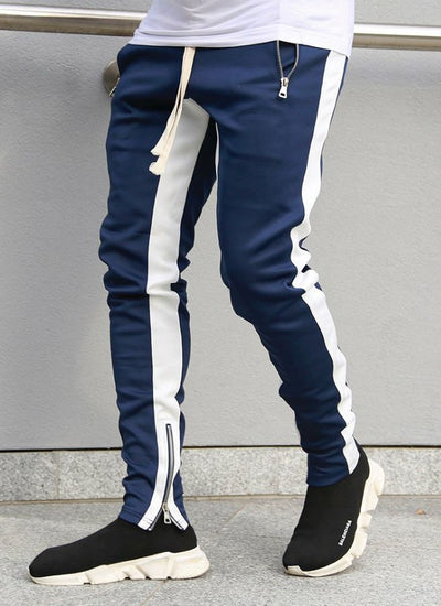 Pantalones Casuales Retro con Rayas de Color y Cierre Interno - Image 10