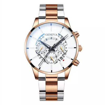 Reloj de Negocios Acero Inoxidable Calendario Tres Ojos Cuarzo - Image 4