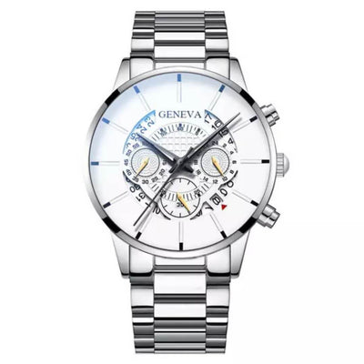 Reloj de Negocios Acero Inoxidable Calendario Tres Ojos Cuarzo - Image 2
