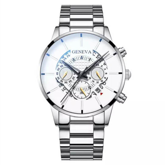 Reloj de Negocios Acero Inoxidable Calendario Tres Ojos Cuarzo - Image 2