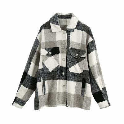 Chaqueta Camisa Cuadros para Mujer - Casual y Versátil - Image 21
