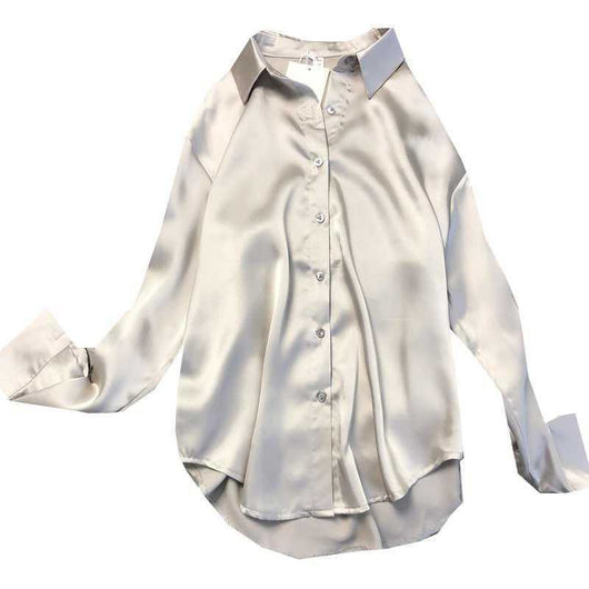Blusa Satinada Coreana Corte Holgado - Image 3