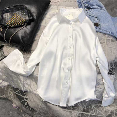 Blusa Satinada Coreana Corte Holgado - Image 4