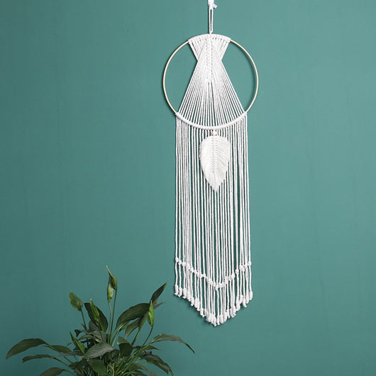 Tapiz Macramé de Hojas - Colgante Decorativo Tejido en Algodón con Borlas - Image 14