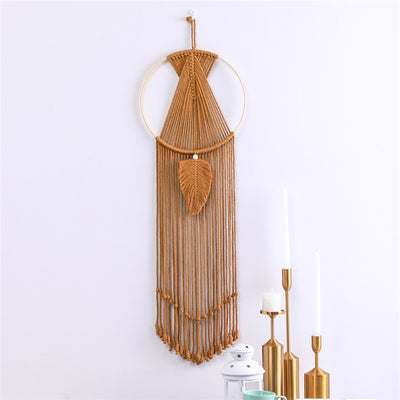 Tapiz Macramé de Hojas - Colgante Decorativo Tejido en Algodón con Borlas - Image 5