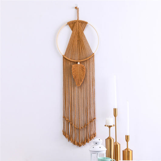 Tapiz Macramé de Hojas - Colgante Decorativo Tejido en Algodón con Borlas - Image 5