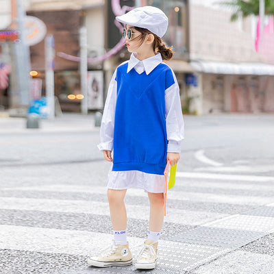 Camisa Infantil Estilo Occidental con Costuras Combinadas Primavera - Image 6