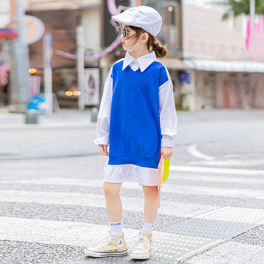 Camisa Infantil Estilo Occidental con Costuras Combinadas Primavera - Image 6