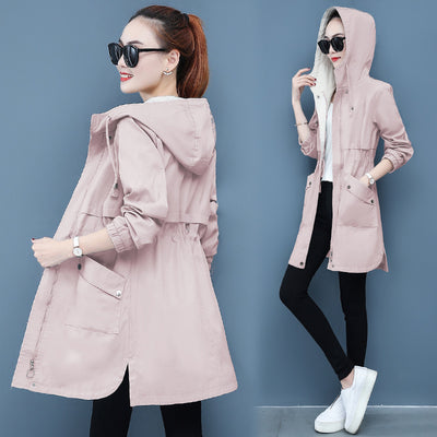 Chaqueta Cortaviento Suelta Versátil de Largo Medio para Mujer - Image 9