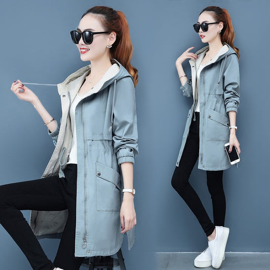 Chaqueta Cortaviento Suelta Versátil de Largo Medio para Mujer - Image 5