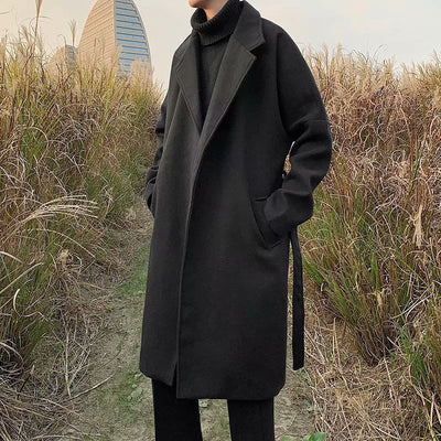 Abrigo de Lana Coreano Estilo Moderno Largo para Hombre - Image 3