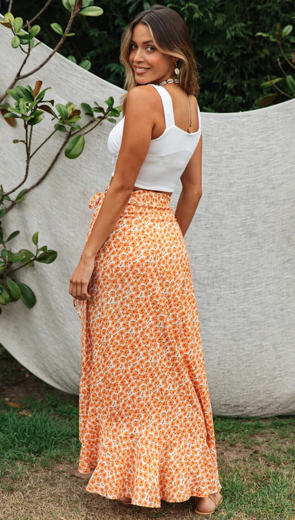 Falda Estampada de Una Pieza con Tirantes