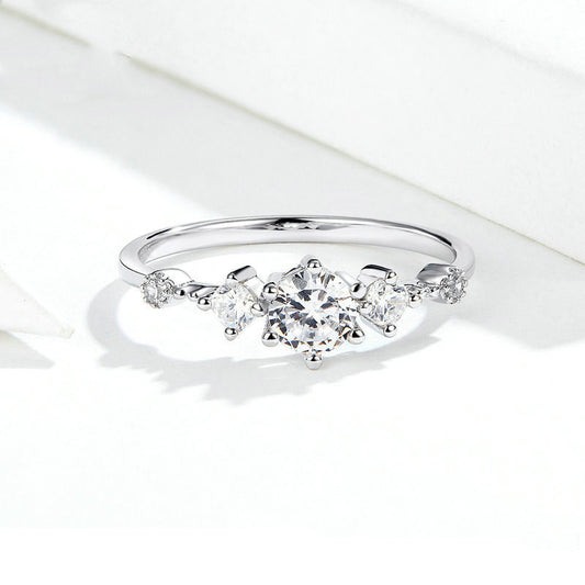 Anillo de Plata Esterlina 925 con Circón y Baño de Platino - Image 2