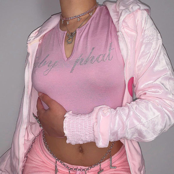 Chaleco Ajustado con Strass Escote Profundo para Mujer