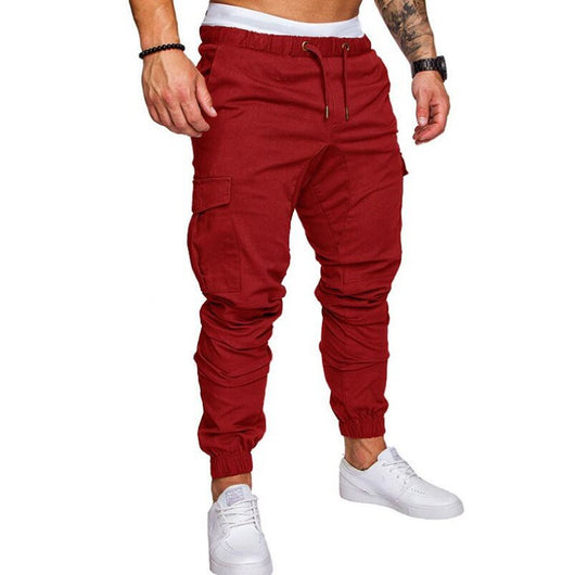 Pantalones Casuales de Tela Tejida con Cordón Ajustable para Hombre - Image 16