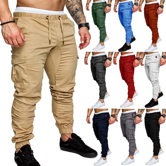 Pantalones Casuales de Tela Tejida con Cordón Ajustable para Hombre - Image 25