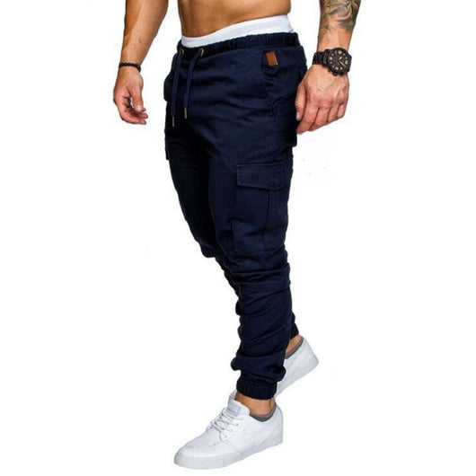 Pantalones Casuales de Tela Tejida con Cordón Ajustable para Hombre - Image 8