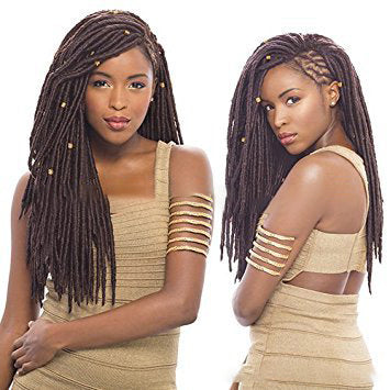 Peluca Trenzada de Fibra Sintética Negra Africana