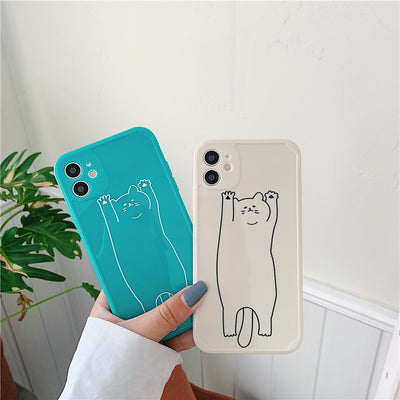 Funda Protectora TPU Compatible con Apple, Diseño Gato Línea Borde Recto - Image 8