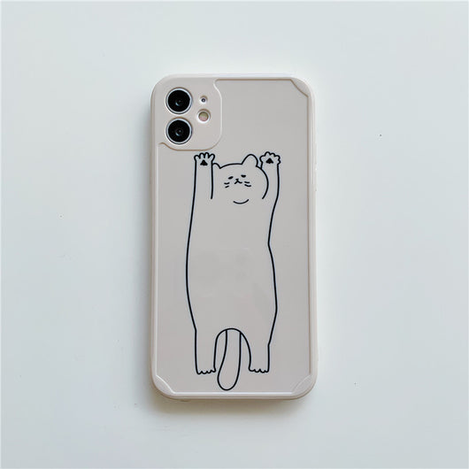 Funda Protectora TPU Compatible con Apple, Diseño Gato Línea Borde Recto - Image 13