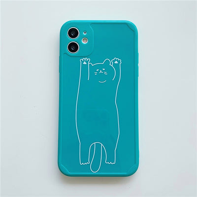 Funda Protectora TPU Compatible con Apple, Diseño Gato Línea Borde Recto - Image 15