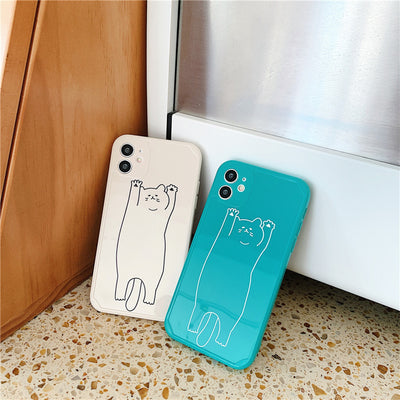 Funda Protectora TPU Compatible con Apple, Diseño Gato Línea Borde Recto - Image 4
