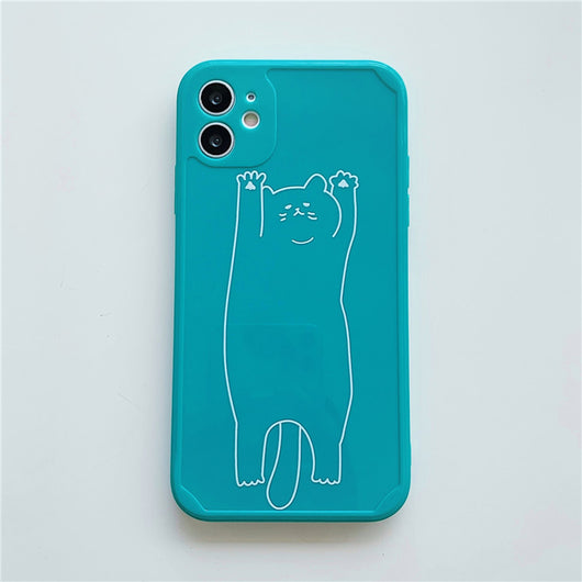 Funda Protectora TPU Compatible con Apple, Diseño Gato Línea Borde Recto - Image 7
