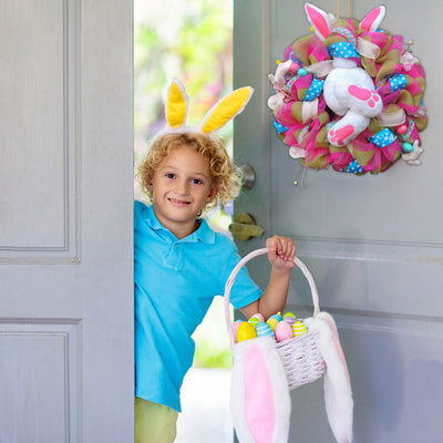 Corona Decorativa de Pascua con Conejito Adorable sin Rostro - Image 2