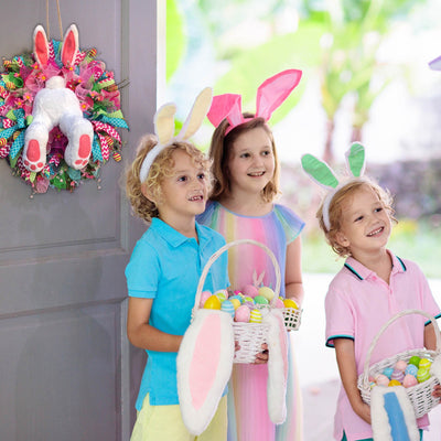 Corona Decorativa de Pascua con Conejito Adorable sin Rostro - Image 3