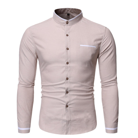Camisa Casual Slim Fit de Color Liso para Hombre