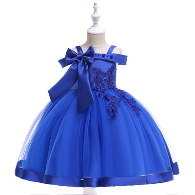 Vestido Princesa con Tirante Único y Moño para Niñas - Image 8