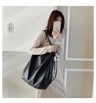Bolso de Hombro Grande para Mujer - Bolsa Mensajero Retro Casual de Capacidad Expandible - Image 4