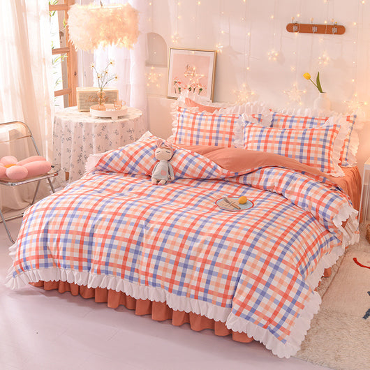 Juego de Sábanas Estampado Lunares Estilo Princesa de 4 Piezas - Image 12