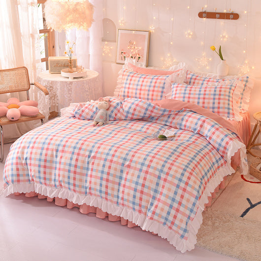 Juego de Sábanas Estampado Lunares Estilo Princesa de 4 Piezas - Image 16