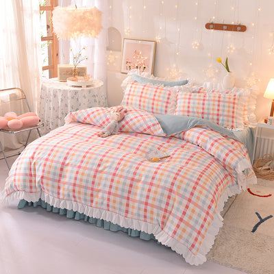 Juego de Sábanas Estampado Lunares Estilo Princesa de 4 Piezas - Image 18